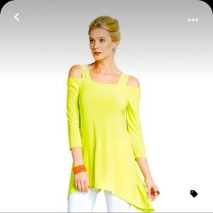 Clara Sun Woo Lime Green Cold Shoulder Top
